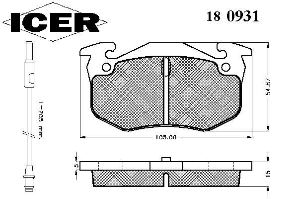 Pastillas de freno traseras 180931 Icer