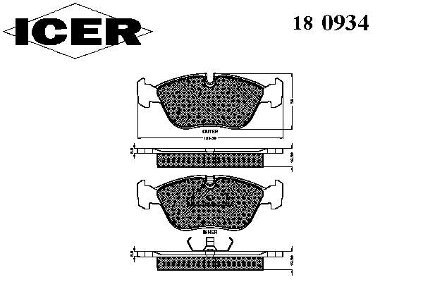 180934 Icer pastillas de freno delanteras