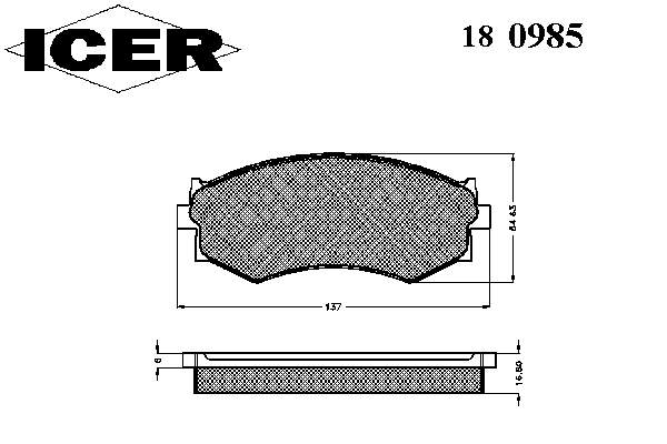 Pastillas de freno delanteras 180985 Icer