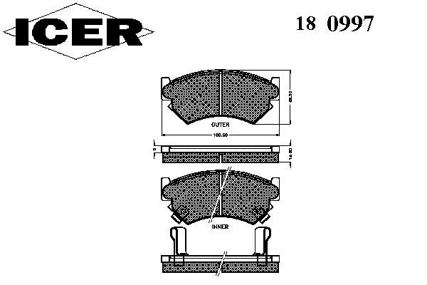 Pastillas de freno delanteras 180997 Icer