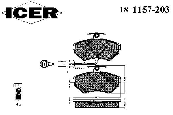 Comprar 181157203 Icer Pastillas delanteras de freno