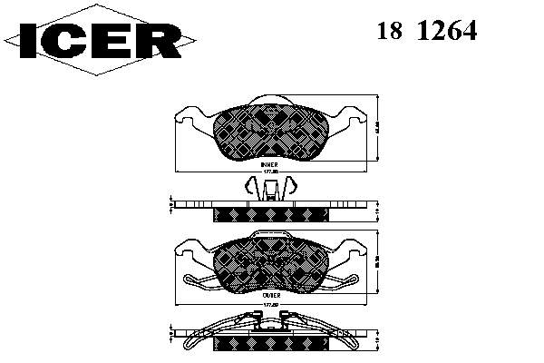 Pastillas de freno 181264 Icer