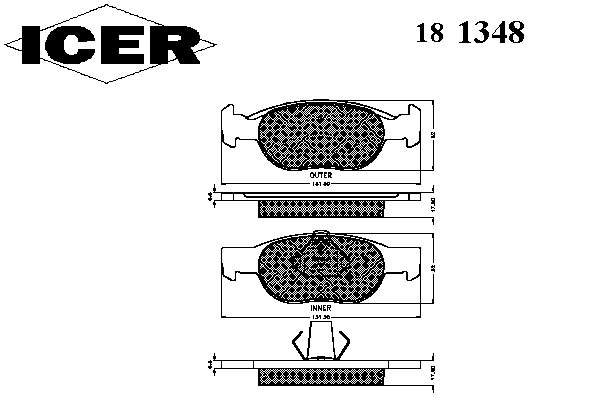 181348 Icer pastillas de freno delanteras