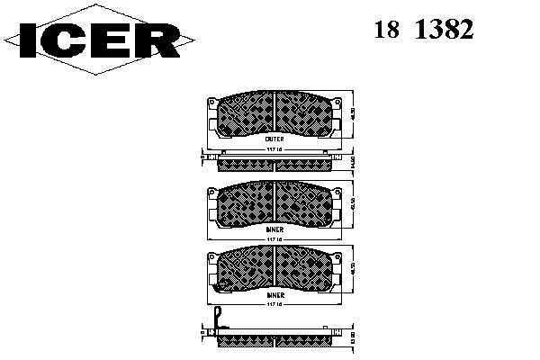 181382 Icer pastillas de freno traseras