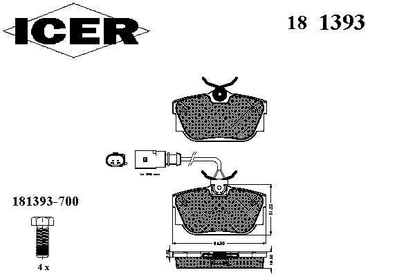 181393 Icer pastillas de freno traseras