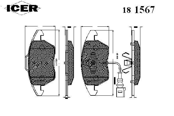 Pastillas de freno 181567 Icer