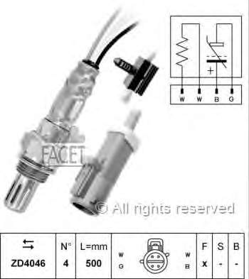 Sonda Lambda Sensor De Oxigeno Para Catalizador 107324 Facet