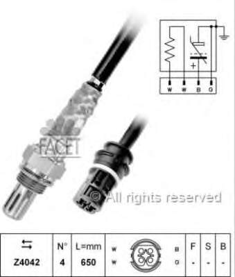 Sonda Lambda, Sensor de oxígeno antes del catalizador derecho 107409 Facet