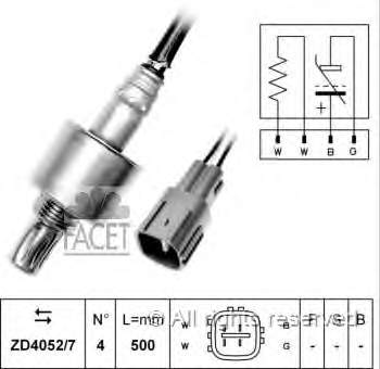 Sonda Lambda, Sensor de oxígeno despues del catalizador izquierdo 107464 Facet