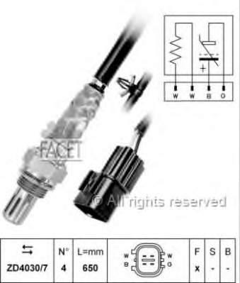 Sonda Lambda, Sensor de oxígeno antes del catalizador derecho 107542 Facet