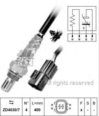 Sonda Lambda, Sensor de oxígeno antes del catalizador izquierdo 107657 Facet