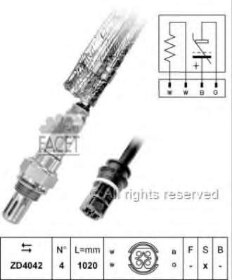 Sonda Lambda Sensor De Oxigeno Para Catalizador 107957 Facet