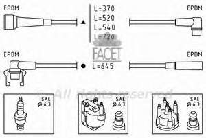 Juego de cables de encendido 48537 Facet