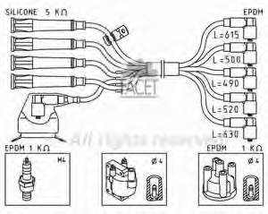 48572 Facet juego de cables de encendido