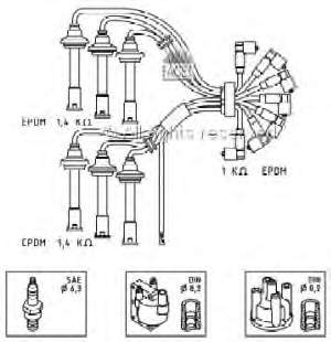 Juego de cables de encendido 48660 Facet