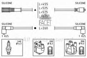 Juego de cables de encendido 48692 Facet