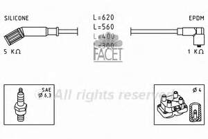 Juego de cables de encendido 48694 Facet