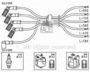 Juego de cables de encendido 48716 Facet