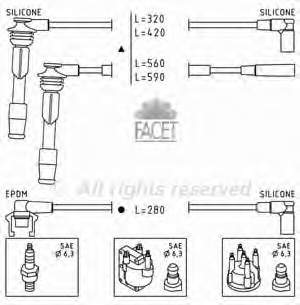 Juego de cables de encendido 48802 Facet