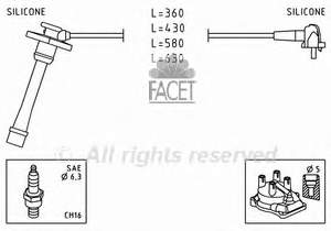 Juego de cables de encendido 49408 Facet