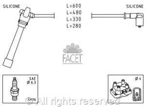 49505 Facet juego de cables de encendido