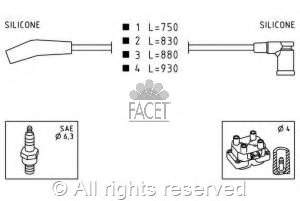 49568 Facet juego de cables de encendido