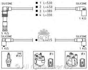 49580 Facet juego de cables de encendido