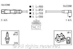 Juego de cables de encendido 49590 Facet