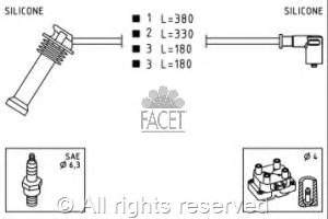 49625 Facet juego de cables de encendido