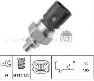 Sensor de temperatura del refrigerante, salpicadero 74126 Facet