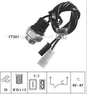 Sensor, temperatura del refrigerante (encendido el ventilador del radiador) 75001 Facet