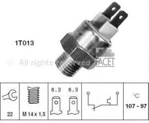 Sensor, temperatura del refrigerante (encendido el ventilador del radiador) 75141 Facet