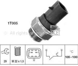 Sensor, temperatura del refrigerante (encendido el ventilador del radiador) 75241 Facet