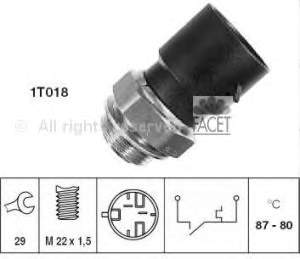 Sensor, temperatura del refrigerante (encendido el ventilador del radiador) 75271 Facet