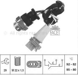 Sensor, temperatura del refrigerante (encendido el ventilador del radiador) 75618 Facet