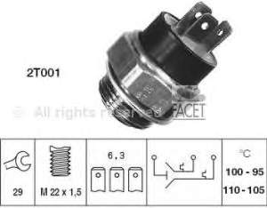 Sensor, temperatura del refrigerante (encendido el ventilador del radiador) 75619 Facet