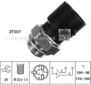 Sensor, temperatura del refrigerante (encendido el ventilador del radiador) 75632 Facet