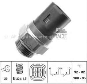 Sensor, temperatura del refrigerante (encendido el ventilador del radiador) 75658 Facet