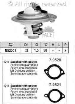 78384 Facet termostato, refrigerante