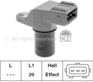 Sensor de posición del árbol de levas 9629684380 Fiat/Alfa/Lancia