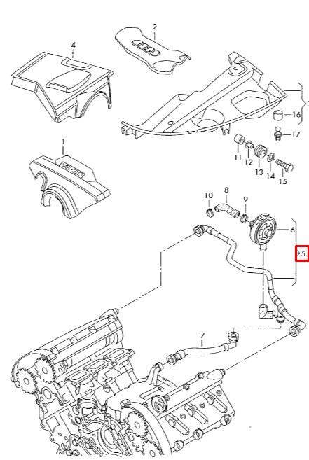 06C103217D VAG tubo de ventilacion del carter (separador de aceite)