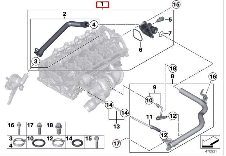 11537600586 BMW manguera (conducto del sistema de refrigeración)