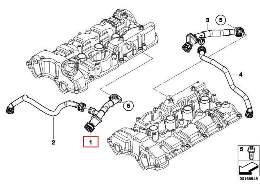 Tubo De Ventilacion Del Carter (Separador de Aceite) 11157646086 BMW