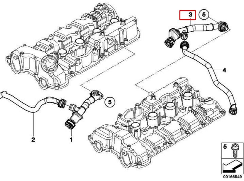 11157646087 BMW tubo de ventilacion del carter (separador de aceite)