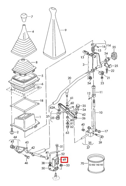 Soporte Caja De Cambios Palanca selectora 701711243 VAG