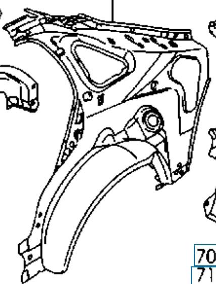 GE4T70110D Mazda arco de rueda, panel lateral, trasero derecho