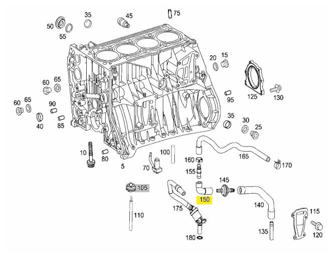 2710180982 Mercedes tubo de ventilacion del carter (separador de aceite)