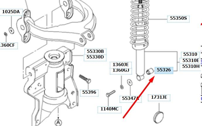 Silentblock en barra de amortiguador trasera para Hyundai Sonata (EF)