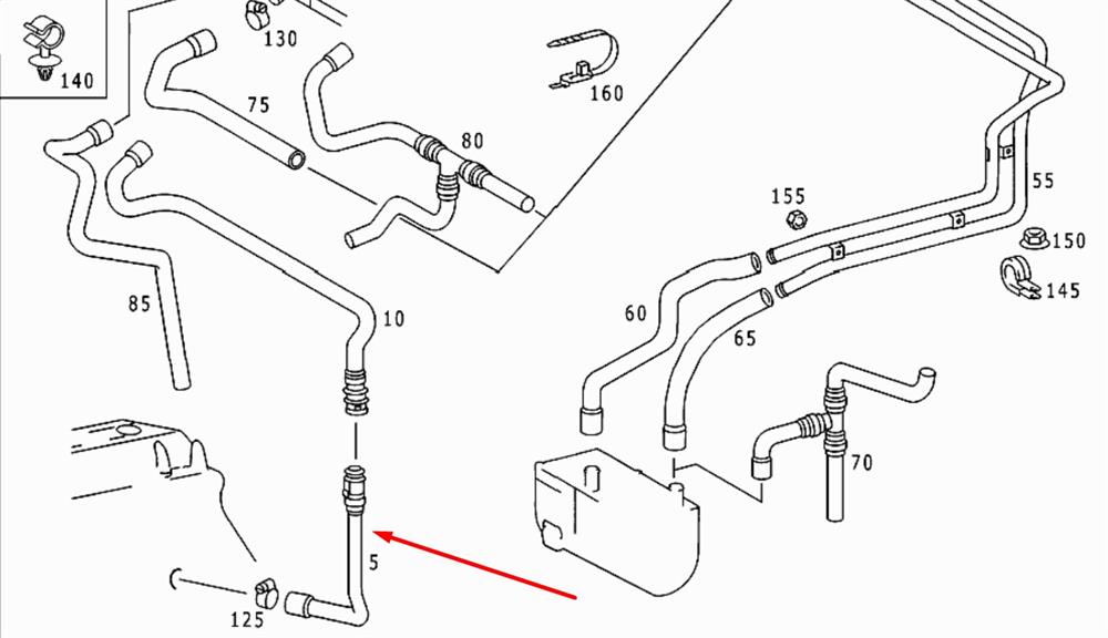 Tubería de radiador, alimentación para Mercedes Sprinter (903)