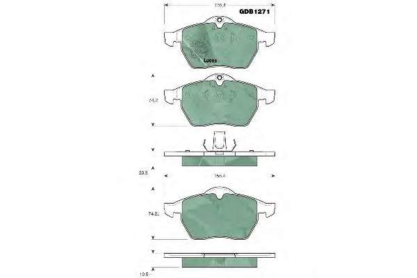 Kit pastiglie freno, Freno a disco TRW GDB1271 per SAAB 9-5